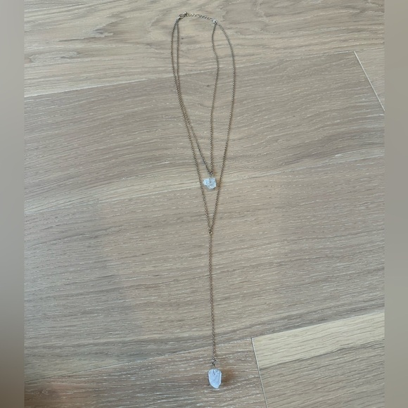 Altar'd State Jewelry - Altard State Statement Necklace Rock Stone Jewel Gold White Charm